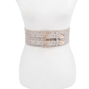 Natural Linen Stretch Corset Waist Statement Belt